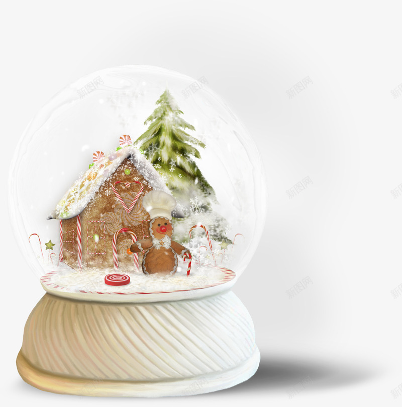 水晶球png免抠素材_新图网 https://ixintu.com 卡通圣诞屋 圣诞屋 水晶球 节日素材