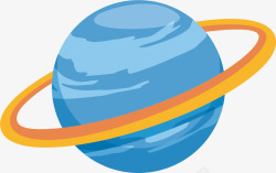 星球环蓝色圆形迷你风格土星环高清图片
