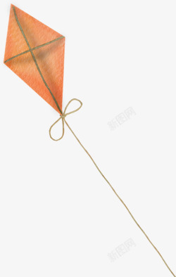橘色绳子菱形风筝高清图片