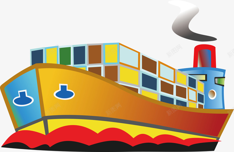 商务运输船png免抠素材_新图网 https://ixintu.com 交通工具 商务运货 快递 海上运输 海运 运输船