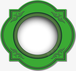 手绘绿色圆环素材