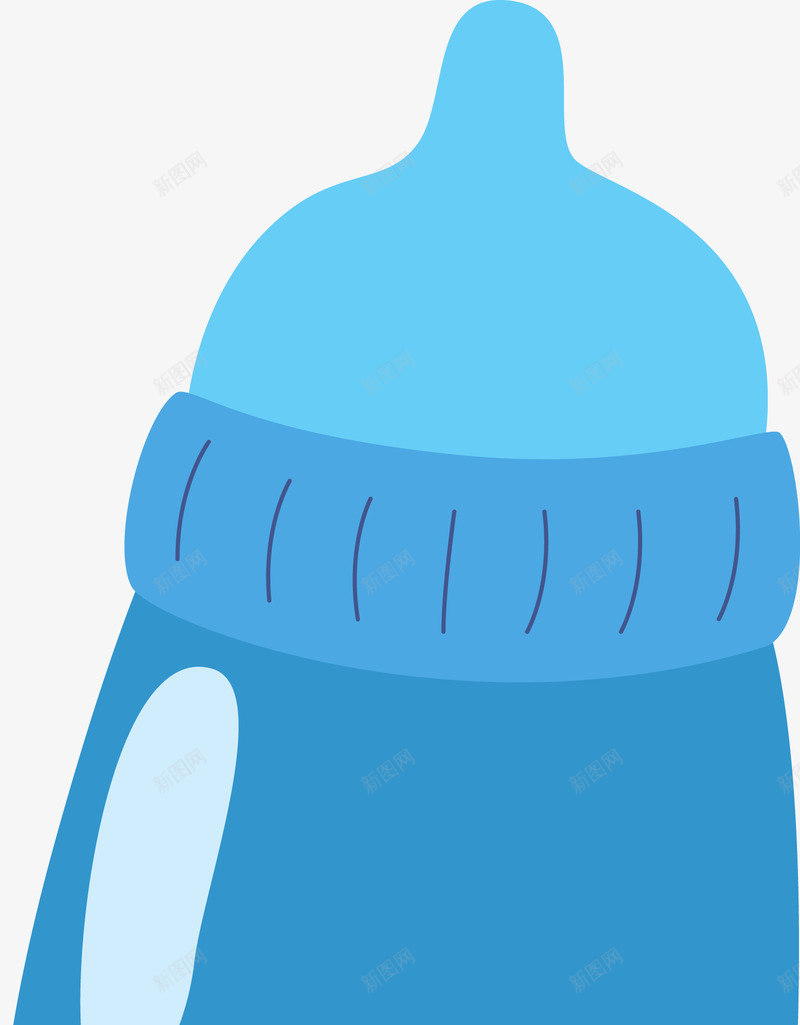 蓝色奶瓶png免抠素材_新图网 https://ixintu.com 婴儿 母婴用品 简笔画
