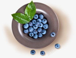 装在盘子里蓝莓高清图片