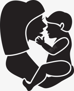 母抱婴母亲节母抱婴剪影1矢量图图标高清图片