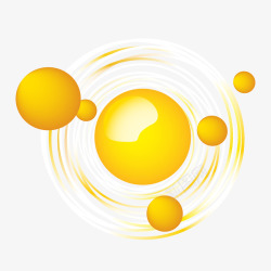 黄色圆球环绕元素矢量图素材