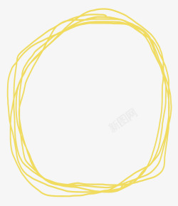 黄色枝条圆环素材