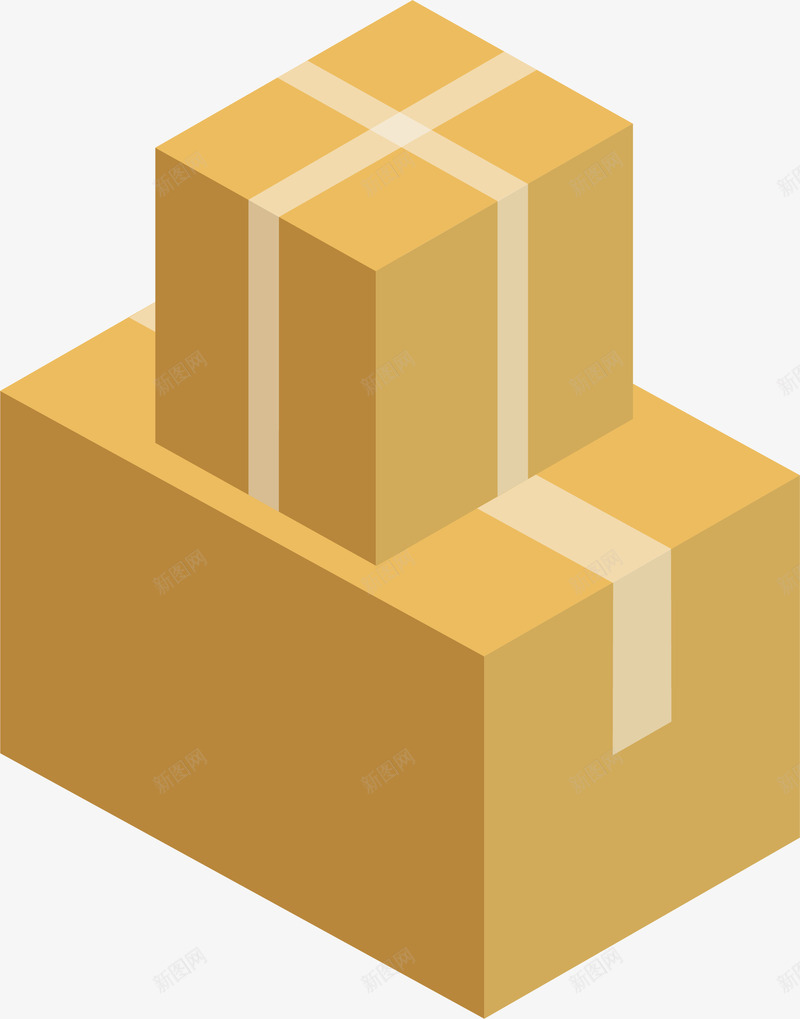 打包纸箱png免抠素材_新图网 https://ixintu.com 快递箱 打包箱 纸箱 褐色纸箱