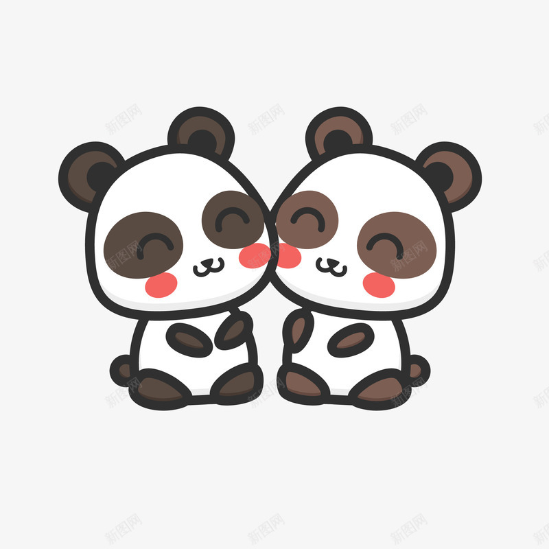 卡通爱情熊猫矢量图eps免抠素材_新图网 https://ixintu.com 卡通 卡通动物 卡通的 可爱 可爱动物 可爱的动物 爱情熊猫 矢量图