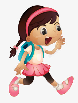奔跑上学背着背包奔跑的女孩高清图片