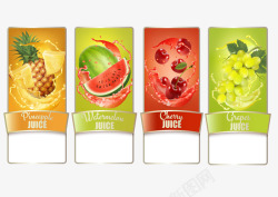 水果饮品标签矢量图素材