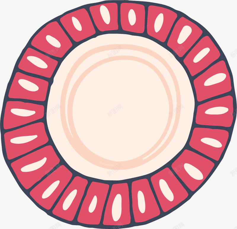 红色手绘圆形的圆环png免抠素材_新图网 https://ixintu.com 卡通手绘 圆环 红色圆环 纹理 线条 装饰图