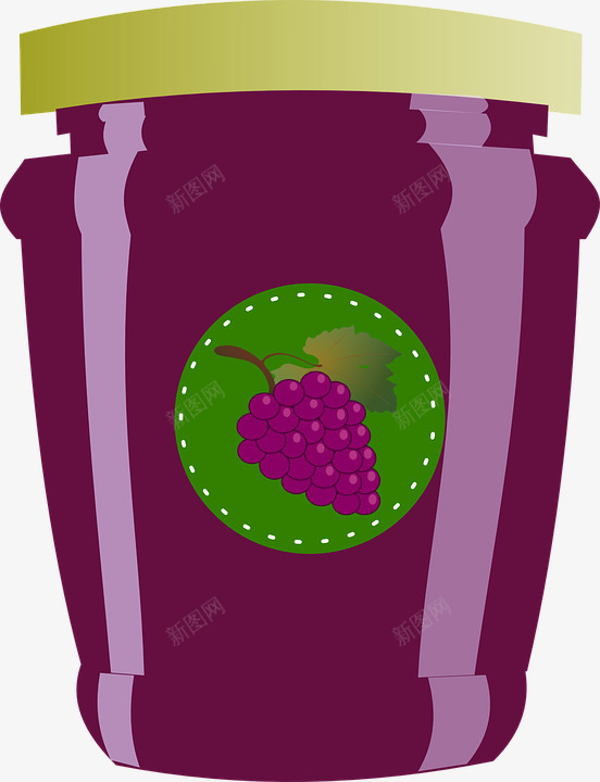 装葡萄的罐子png免抠素材_新图网 https://ixintu.com 紫色 罐子 葡萄 诱人