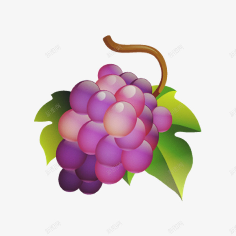 手绘葡萄png免抠素材_新图网 https://ixintu.com 晶莹剔透 葡萄 葡萄叶
