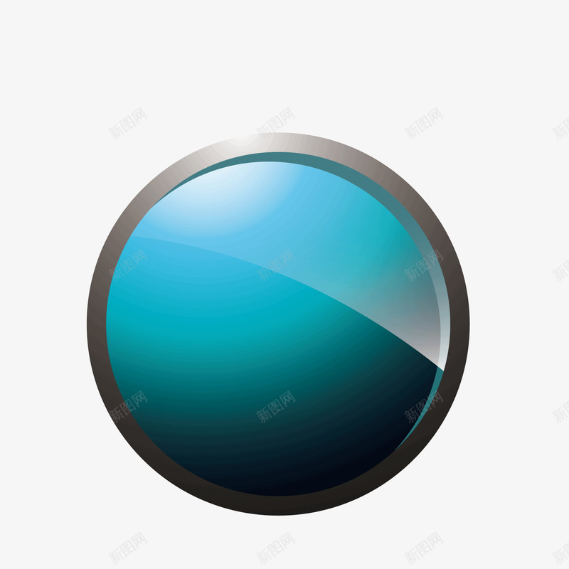 蓝色水晶美丽按钮png免抠素材_新图网 https://ixintu.com 咨询按钮 按钮 水晶 美丽 蓝色
