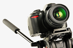 相机镜片放在支架上的摄像机高清图片