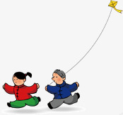 玩童放风筝的小孩高清图片