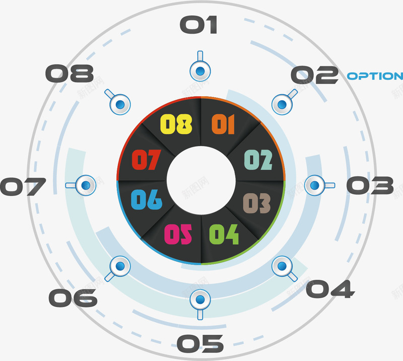 PPT元素矢量图ai免抠素材_新图网 https://ixintu.com 3D信息图表 PPT信息图表 PPT图表 信息图表 信息标签 信息选项 圆环 数据分析 演示图形 转盘 矢量图