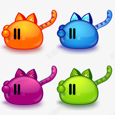 4个可爱猫图标图标