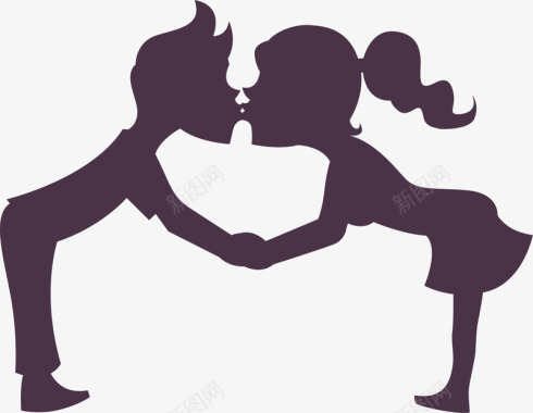 国际接吻日接吻的情侣图标图标