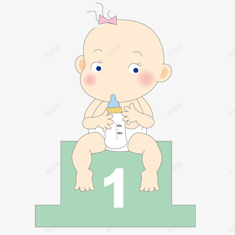 吃奶的婴儿矢量图ai免抠素材_新图网 https://ixintu.com 可爱 吃奶 听话 矢量图