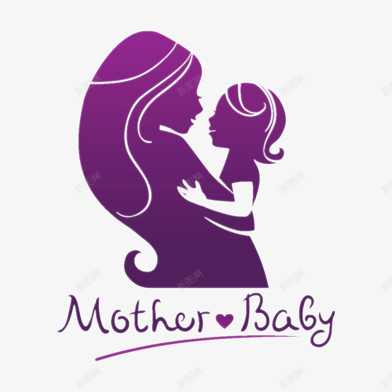 母亲和婴儿png免抠素材_新图网 https://ixintu.com Baby Mother 孩子 母亲 紫色