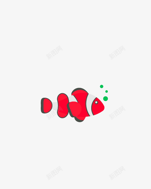 红色条纹小鱼png免抠素材_新图网 https://ixintu.com 一条 卡通 小鱼 手绘 白色 简图 红色 鱼尾