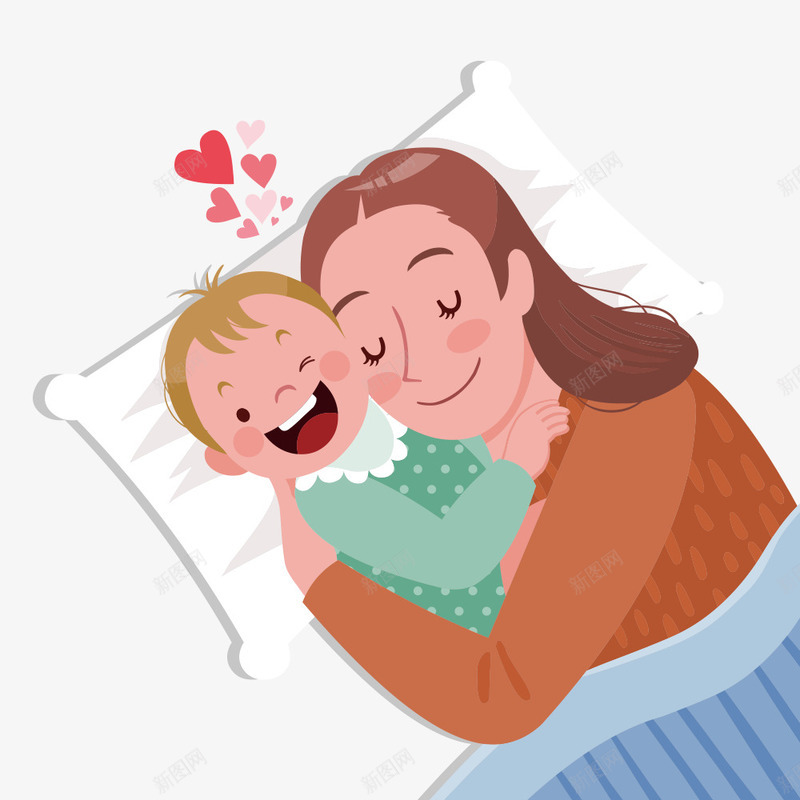 卡通手绘妈妈和孩子png免抠素材_新图网 https://ixintu.com 免抠婴儿 卡通 妈妈和孩子 手绘 母爱 爱心