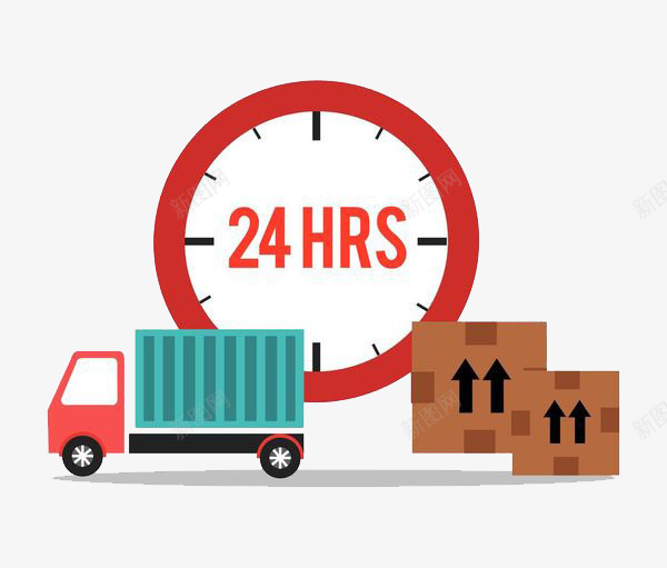 24小时运送产品的货车png免抠素材_新图网 https://ixintu.com 产品 包裹 小车 快递 时间 箱子 货车 运送 长时间运送