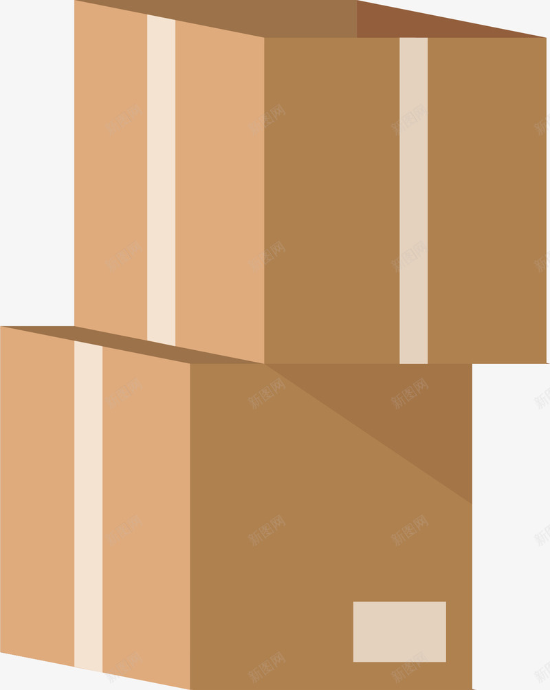 堆在一起的两个纸箱png免抠素材_新图网 https://ixintu.com 包装箱 堆在一起 快递箱 矢量png 纸壳箱 纸箱