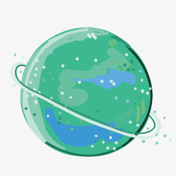绿色圆形星球矢量图素材