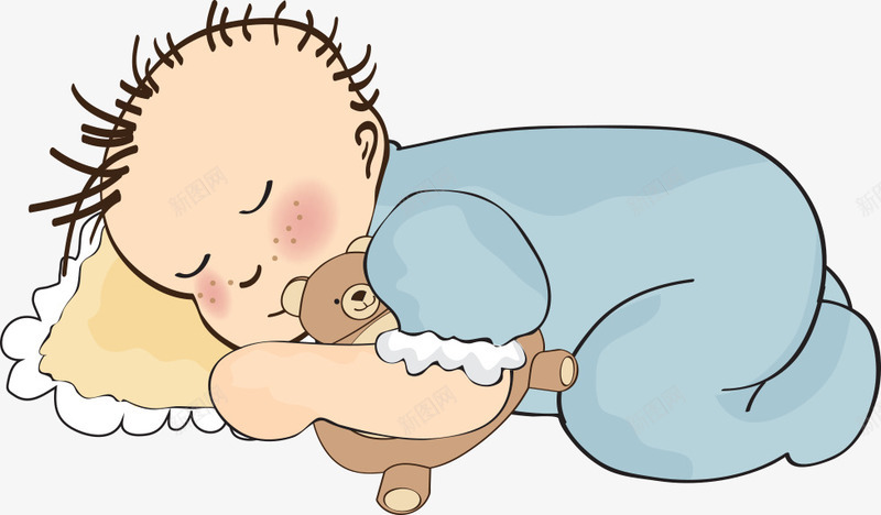 婴儿睡觉矢量图eps免抠素材_新图网 https://ixintu.com 儿童 卡通婴儿 婴儿 睡觉 矢量婴儿 矢量图