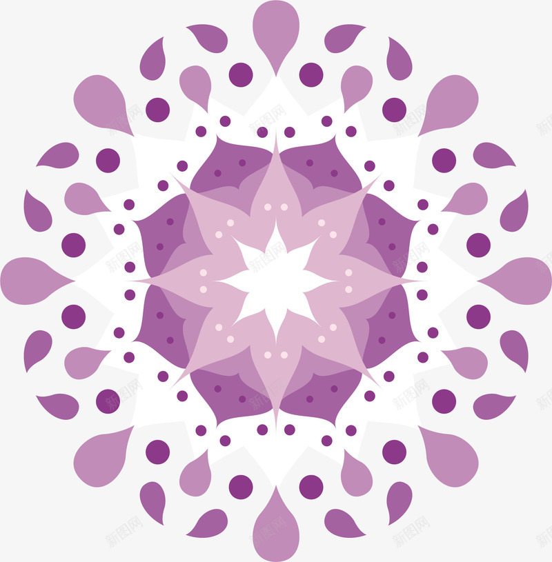 紫色水晶花纹png免抠素材_新图网 https://ixintu.com 水晶花纹 浮雕花 矢量素材 紫水晶 紫色