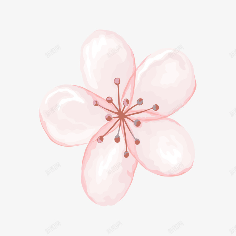 水晶花朵png免抠素材_新图网 https://ixintu.com 卡通 手绘 水晶 粉色 花朵 花蕊 透明 黑色