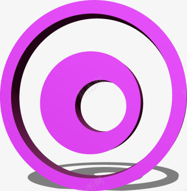 立体阴影紫色圆环图标图标