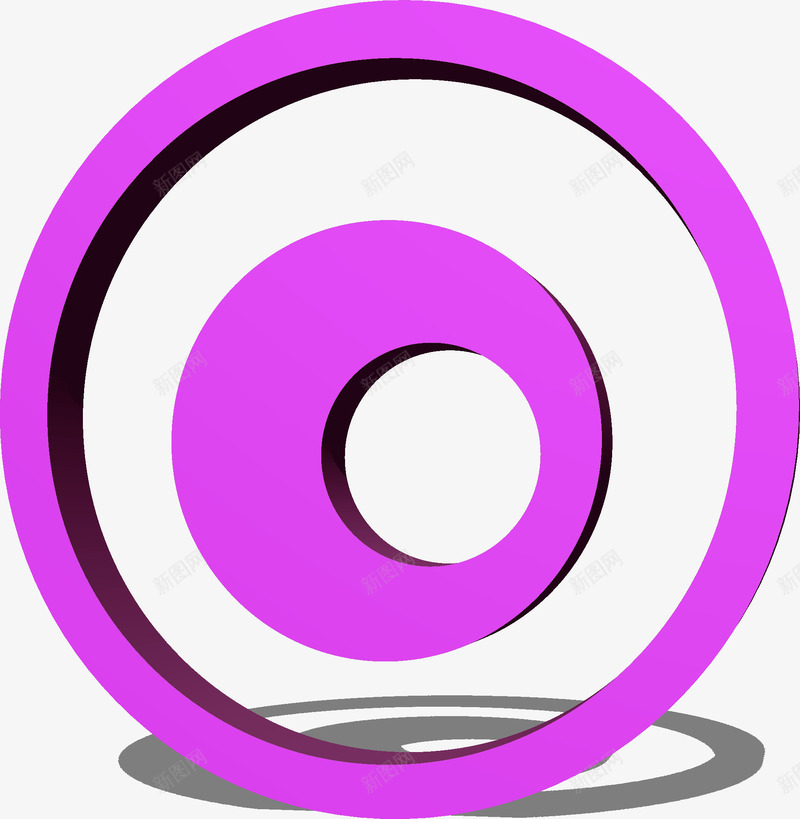 立体阴影紫色圆环图标png_新图网 https://ixintu.com 圆环 立体 紫色 阴影