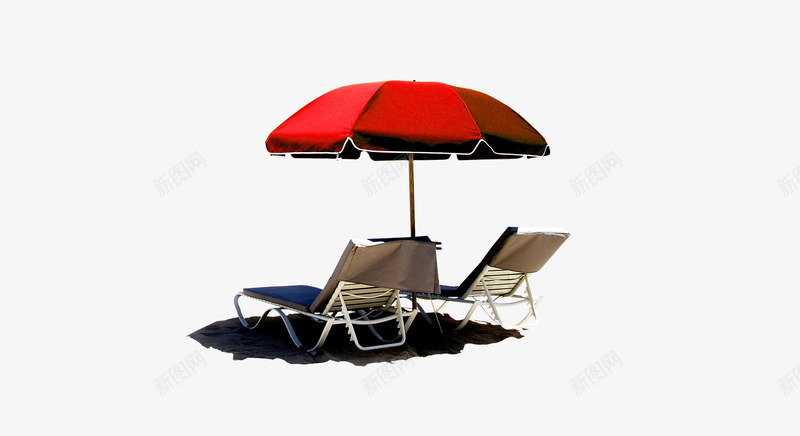 沙滩躺椅png免抠素材_新图网 https://ixintu.com 坐躺椅子 夏日 夏日素材 太阳伞 椅子 海滩