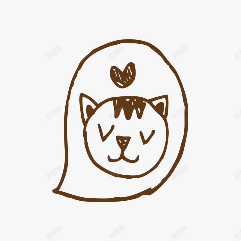 卡通简约猫猫png免抠素材_新图网 https://ixintu.com 卡通 头像 猫猫 简笔画 简约