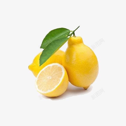 黄色柠檬绿叶水果png免抠素材_新图网 https://ixintu.com 柠檬 水果 绿叶 黄色