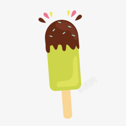 冰棒图案夏日绿色卡通冰淇淋高清图片