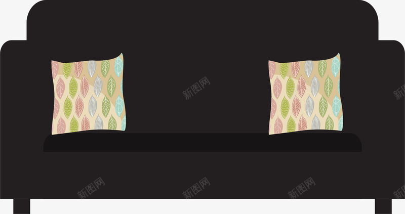 黑色现代沙发矢量图ai免抠素材_新图网 https://ixintu.com 客厅设计 沙发 现代沙发 现代设计 矢量png 黑色沙发 矢量图