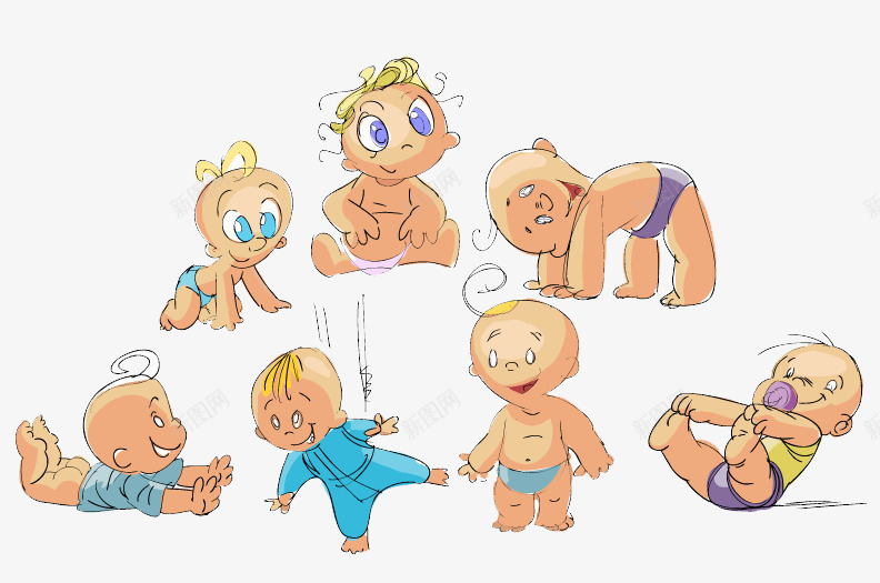 卡通婴儿插画png免抠素材_新图网 https://ixintu.com baby 卡通插画 婴儿 宝贝 淘气的婴儿
