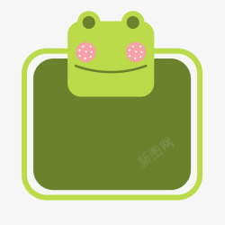 青蛙头像边框装饰矢量图素材