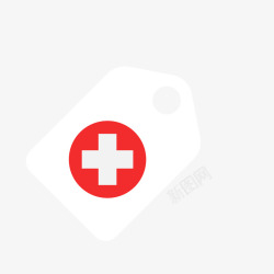 科学医疗心形标卡通扁平化医院红十字标高清图片