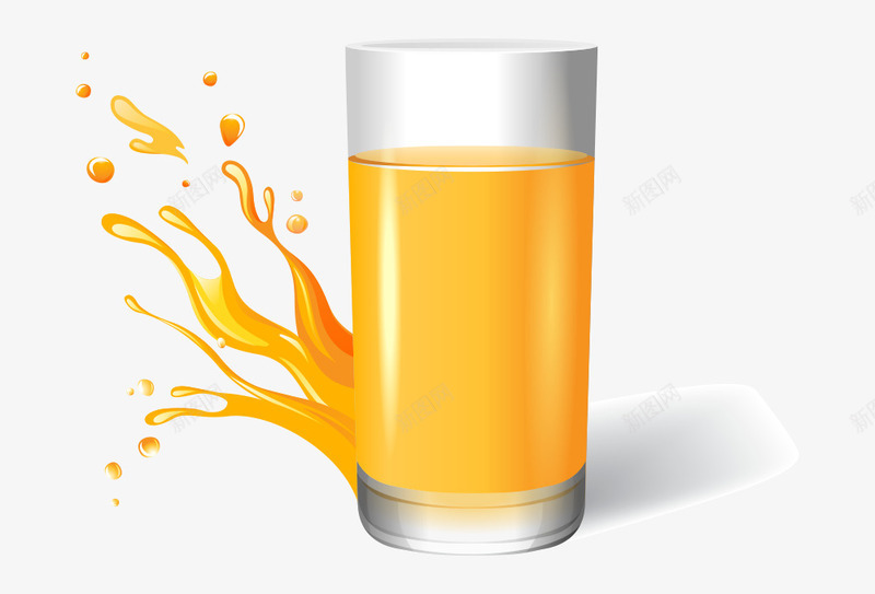 橙汁飞溅png免抠素材_新图网 https://ixintu.com 橙汁 立体 飞溅 黄色