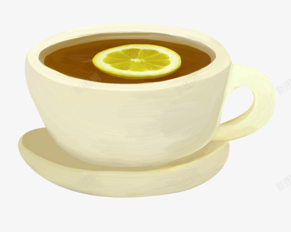 手绘柠檬茶png免抠素材_新图网 https://ixintu.com 手绘 柠檬片 柠檬茶 茶杯 饮品