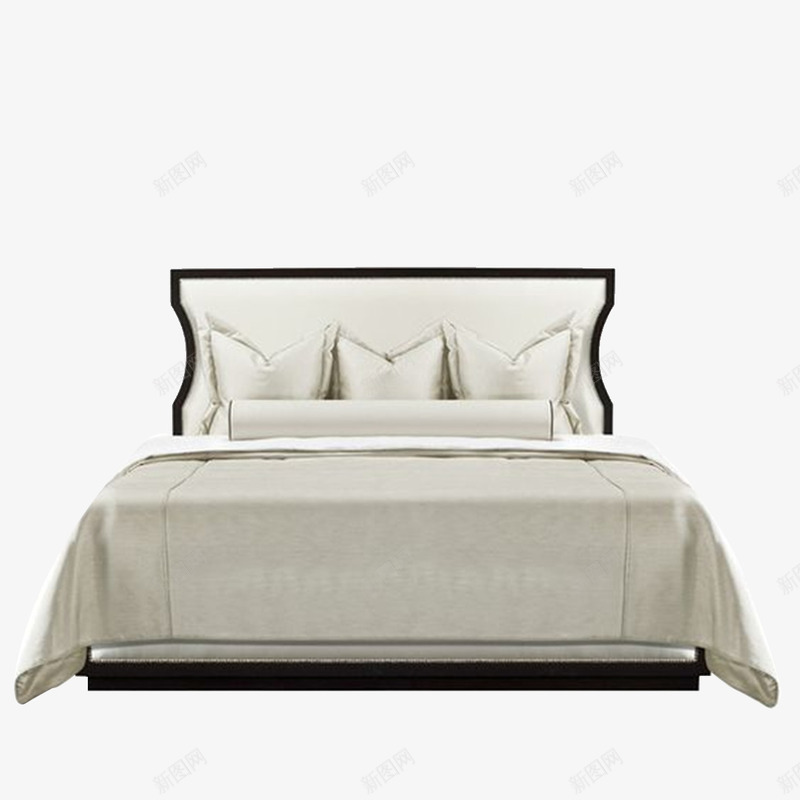 白色现代卧室舒适大床png免抠素材_新图网 https://ixintu.com 卧室 现代 白色 舒适
