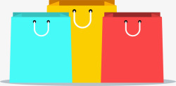 三个袋子618购物节纯色购物袋高清图片