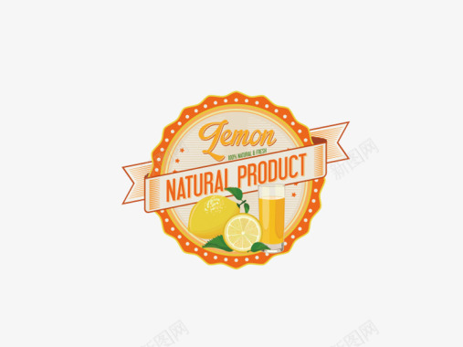 柠檬汁标签图标图标