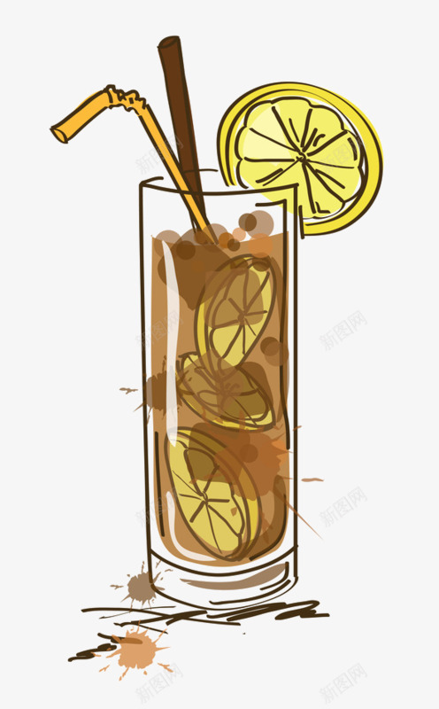 卡通柠檬汁png免抠素材_新图网 https://ixintu.com 冷饮 柠檬 柠檬汁 饮料
