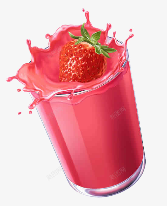 一杯草莓果汁png免抠素材_新图网 https://ixintu.com 一杯饮料 果汁 草莓 草莓汁